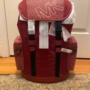 Michael Kors Burgundy and Black Men's Backpack